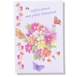 Gefeliciteerd met jullie Kleinkind | Geboorte wenskaart | 11x17cm