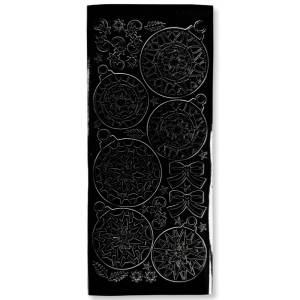 Peel-off Stickervel Zwart Kerstballen – 10x23cm – Peel-Off Stickers