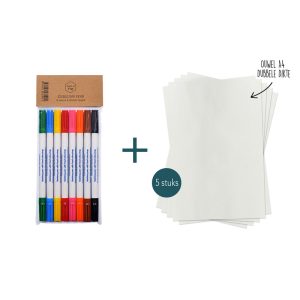 Combideal: Set eetbare inkt stiften (8 stuks) + 5 blanco ouwels A4 formaat – Caking it Easy®