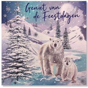 Geniet van de Feestdagen | Luxe Kerstkaart 11,5×11,5cm