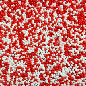 Musketzaad Rood / Wit mix – 50 gram suikerparels / discodip – Caking it Easy®