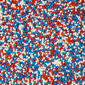 Musketzaad Rood / Wit / Blauw mix – 50 gram suikerparels / discodip – Caking it Easy®